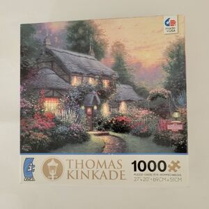 Thomas Kinkade Cottage Puzzle - Blue, Pink, Green, Yellow